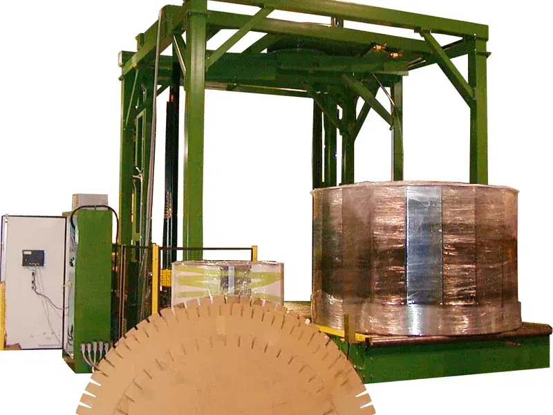 Stretch-wrapped pallet ready to move